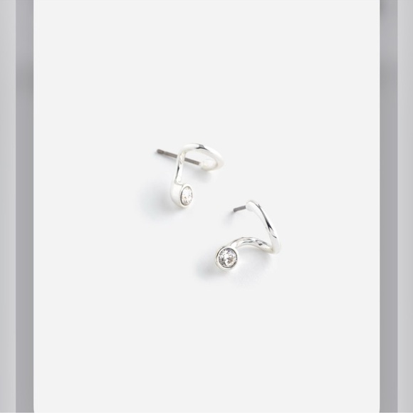 Madewell floating crystal Huggie hoop earring - Picture 7 of 14